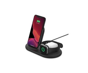 Belkin Station de recharge à induction 7,5 W pour iPhone, Apple Watch et AirPods (dock de recharge sans fil, dock de recharge pour iPhone, stand de recharge pour Apple Watch, noir)