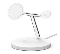 Station de recharge sans fil 3 en 1 Belkin avec MagSafe pour Apple AirPods et iPhone 12 Blanc Blanc G