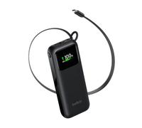 Belkin UltraCharge Batterie Externe 11 000mAh, 60W, câble USB-C rétractable | Batterie externe, 11 000 mAh, 60 W, câble rétractable de 70 cm, écran numérique intelligent, idéal pour les voyages