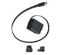 Belkin UltraCharge Chargeur Secteur USB-C 70 W avec Câble USB-C Rétractable | Chargeur Multiport Avec 2 USB-C Et 1 USB-A, Fiches Interchangeables, UE, R.-U. Et É.-U., Recharge Rapide Pour iPhone, Samsung