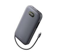 Belkin UltraCharge Pro Batterie Externe 27000mAh, Chargeur Portable avec Câble USB-C Intégré, USB PD 240 W, Power Bank Charge Rapide pour MacBook Pro, iPhone, iPad, Galaxy, Pixel, etc., Gris