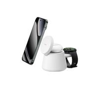 Belkin Ultracharge Station De Charge 3-en-1 avec USB-C pour Montre Connectée (Chargeur Exclu), Chargeur Magnétique Qi2.2 25 W pour Samsung Galaxy S26, Galaxy Watch, Apple Watch, avec Adaptateur 45 W