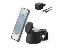 Belkin Ultracharge Station De Charge 3-en-1 avec USB-C pour Montre Connectée (Chargeur Exclu), Chargeur Magnétique Qi2.2 25 W pour Samsung Galaxy S26, Galaxy Watch, Apple Watch, avec Adaptateur 45 W