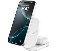 Belkin Station de charge UltraCharge 2-en-1 Qi2 magnétique pliable 25W USB-C blanc