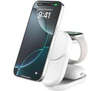 Belkin UltraCharge - Support de chargement sans fil - 3-en-1, magnétique, pliable, avec Qi2 + adaptateur secteur - 25 Watt - Fast Charge - blanc Blanc G