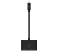 Belkin USB-C to VGA + Charge Adapter - Adaptateur vidéo - USB-C mâle pour HD-15 (VGA), USB-C (alimentation uniquement) femelle - noir - support 1080p, USB Power Delivery (60W)
