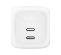 Belkin WCH020KQWH Chargeur Secteur Universel 67W, 2 Ports USB-C, Charge Rapide GaN, Protection Surtension/Surintensité/Surchauffe/Court-circuit - Blanc