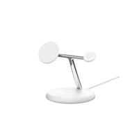 Station de recharge aimantee 3-en-1 (telephone, Apple Watch et AirPods), 15W, magnetique et compatible Qi2 adaptateur secteur et cable de 1,5m inclus, blanc.