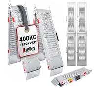 Belko Lot de 2 rampes d'accès pliables - Charge maximale : 400 kg - 180 x 23 cm - En acier galvanisé - Antidérapantes - Perforées - Pour voiture, moto, quad, ATV, remorque