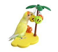 Bell Ball & Perch Combo Parrot Toy For Boredom Relief | 5,8 x 5,1 x 3,6 pouces ABS Cage | Interactive Hanging Bird Chewing Toy | Small Parrot Self-Entertainment Stand