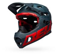 Casque avec mentonniere amovible bell super dh spherical mips bleu rouge crimson