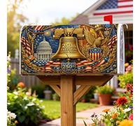 Bell Couverture magnétique pour boîte aux lettres patriotique historique avec aigle et bâtiment du Capitole de l'indépendance Rouge pour décoration de porche 45,7 x 53,3 cm