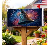 Bell Couvertures magnétiques pour boîte aux lettres Motif feux d'artifice patriotiques festifs 4 juillet Bleu 45,7 x 53,3 cm