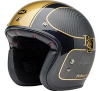 Bell Custom 500 Carbon RSD Checkmate Casque jet, carbone/or, Taille S (55/56)