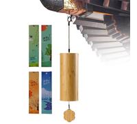 Bell des commerçants, carillons Suspendus en Bois à 8 Tons, de Son Musical Rustique, décoration en Bois Naturel Fait à la Main pour l'entrée des Affaires, terrasse du Jardin, clôture de Terra