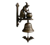 Bell for Door Opening, Witch Dachshund Retro Doorbell, Metal, Resin Hangable Manual Ring Decorative Bell for Home, Wall, Housewarmings, Garden, Shop, Courtyard, and Cottage Entrances, 20cm