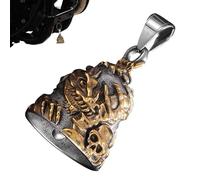 Bell for Motorcycle - en métal, pendentif pour boucles de protection | Biker vintage avec design sculpté Bon, portables portables pour les poignées
