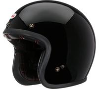 Casque Jet Moto Bell Custom 500 Vintage Mono Couleur Noir Brillant - GLOSS BLACK