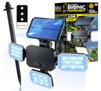Bell+Howell Bionic Projecteur solaire de sécurité extérieur avec détecteur de mouvement 108 COB LED Projecteur avec panneau pivotant à 180° Design panneau réglable étanche avec capteur solaire