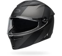 Bell Lithium Shear ECE - Casque Moto homologué ECE 22.06 - Casque avec visière Solaire - Fermeture micrométrique - Doublure Amovible - Coque en Polycarbonate - Black/Black, Taille: XL