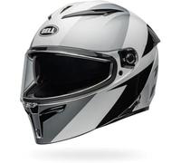 Bell Lithium Shear Gloss ECE6 - Casque Moto homologué ECE 22.06 - Casque avec visière Solaire - Coque en Polycarbonate - Doublure Amovible - Ajustement réglable - Silver/White, Taille: XL