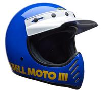 Bell Moto-3 Classic, casque à croix L Bleu/Jaune Bleu/Jaune