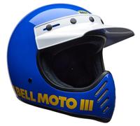 Bell Moto-3 Classic Casque de motocross, bleu/blanc/jaune, Taille L (59/60)