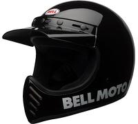 Bell Moto-3 Classic ECE Casque Rétro Sportif, Design Original Inspiré, Protection et Confort pour MX & Off-Road, Couleur : Black, Taille : XS
