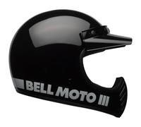 Bell Moto-3 Classic ECE Casque Rétro Sportif, Design Original Inspiré, Protection et Confort pour MX & Off-Road, Couleur : Black, Taille : 2X