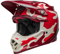 Bell Moto-9S Flex Ferrandis Mechant Casque de motocross, Blanc/Rouge/Argent, Taille S (55/56)