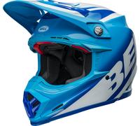 Bell Moto-9S Flex Rail, casque à croix L Bleu/Bleu Clair/Blanc Bleu/Bleu Clair/Blanc