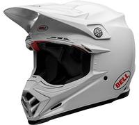 Bell MOTO-9S Flex Solid ECE - Casque Motocross homologué ECE 22.06 - Gestion d'impact Flex - Ventilation Velocity Flow - Visière Flying Bridge - Blanc, Taille: S