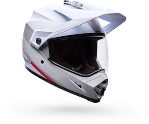 Bell MX-9 Adventure MIPS Trail Casque d’enduro, Blanc/Rouge, Taille M (57/58)
