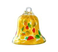 Bell Ornament - Holiday Decorations Christmas | Glass Decorative Ornaments for Tree and Home | Elegant Hanging Holiday Bells with Ribbon Accent, Aesthetic Christmas Decor for Winter Display, 8x9cm