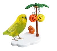 Bell Perch - Bird Cage Mount Exercise Toy | Chewable Enrichment Stand Interactive Swing Bell Accessory Top Activity Toy for Cockatiels, Parakeets, Lovebirds, Conures Or Safe Fun