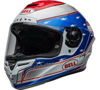 Bell Race Star DLX Flex Beaubier 24 Casque, Blanc/Rouge/Bleu, Taille M (57/58)