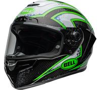 Bell Race Star DLX Flex Xenon Casque, Noir/Vert/Argent, Taille S (55/56)