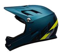 BELL Sanction Casque de vélo VTT Mixte, Bleu Mat/Hi-viz, S | 52-54cm