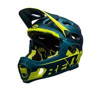 BELL Super DH Mips Casque de vélo VTT. Mixte-Adulte, Bleu mat/bleu brillant/hi-viz, M | 55-59cm