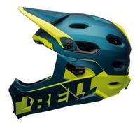 Casque avec mentonniere amovible bell super dh mips bleu jaune