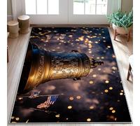 Bell - Tapis rectangulaire avec revers antidérapant et motif feux d'artifice patriotiques et festifs, drapeaux américains, jour de l'indépendance, tapis rectangulaire qui ne perd pas ses poils pour