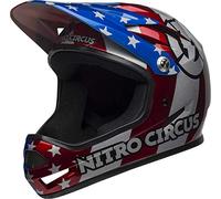 Bell Unisexe Adulte VTT Sanction Casque intégral - Nitro Circus Gloss Silver/Bleu/Rouge, XS 48-51cm