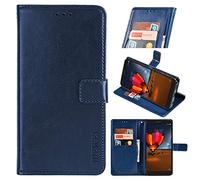 BELLA BEAR Coque Etui pour Wiko Power U30 [Porte-Cartes] [Béquille] [Résistance aux Chutes] Étui Portefeuille en Cuir pour Wiko Power U30 Coque(Bleu foncé)