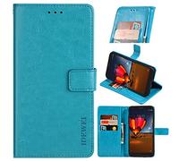 BELLA BEAR Coque Etui pour Wiko Power U30 [Porte-Cartes] [Béquille] [Résistance aux Chutes] Étui Portefeuille en Cuir pour Wiko Power U30 Coque(Bleu Ciel)