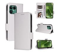 BELLA BEAR Coque pour Fairphone 6, Étui Portefeuille en Cuir à Rabat magnétique, Étui de béquille, Étui de Protection Antichoc pour Fairphone 6-Blanc