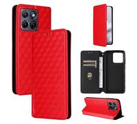 BELLA BEAR Coque pour Moto Edge 70 Fusion 5G, Portefeuille avec Magnétique, Étui de Béquille, Étui de Protection Antichoc pour Moto Edge 70 Fusion 5G-Rouge