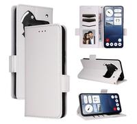 BELLA BEAR Coque pour Nothing Phone 3A, Étui Portefeuille en Cuir à Rabat magnétique, Étui de béquille, Étui de Protection Antichoc pour Nothing Phone 3A-Blanc