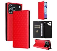 BELLA BEAR Coque pour ZTE Blade V80 Pro/V80 Desig/V80 Vita/Nubia V80 Pro/V80 Design, Portefeuille avec Magnétique, Étui de Béquille-Rouge