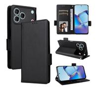 BELLA BEAR Coque pour ZTE Blade V80 Pro/V80 Desig/V80 Vita/Nubia V80 Pro/V80 Design, Portefeuille avec Magnétique, Étui de Béquille-Noir