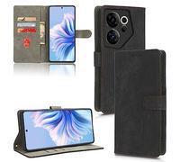 BELLA BEAR Coque Tecno Camon 20 Premier, [Technologie de Blocage RFID] Housse Portefeuille, Etui pour Tecno Camon 20 Premier avec Fonction Stand-Noir